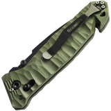 TB Outdoor CAC S200 Axis Lock Knife Green Handle With Glass Breaker And Belt Cutter - Hard Case Included by TB Outdoor