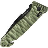 TB Outdoor CAC S200 Axis Lock Knife Green Handle With Glass Breaker And Belt Cutter - Hard Case Included by TB Outdoor