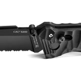 TB Outdoor CAC S200 Axis Lock Knife - Black Finish with Glass Breaker and Corkscrew by TB Outdoor