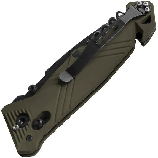 TB Outdoor C.A.C. Utility Axis Lock Green Knife - 3.38in Partially Serrated Nitrox Blade, Belt Cutter, Glass Breaker by TB Outdoor