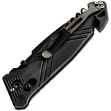 TB Outdoor CAC Utility Axis Lock Knife - Black Finish With Belt Cutter Glass Breaker And Corkscrew by TB Outdoor