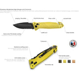 TB Outdoor CAC Utility Axis Lock Knife - Black Finish With Belt Cutter Glass Breaker And Corkscrew by TB Outdoor