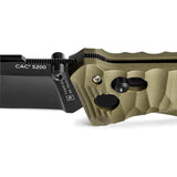 TB Outdoor C.A.C. S200 Axis Lock Knife - Green Nitrox Steel Blade With Belt Cutter And Glass Breaker by TB Outdoor