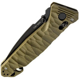 TB Outdoor C.A.C. S200 Axis Lock Knife - Green Nitrox Steel Blade With Belt Cutter And Glass Breaker by TB Outdoor