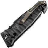 TB Outdoor C.A.C. S200 Axis Lock Knife - Black Finish With Nitrox Steel Blade, Glass Breaker, Belt Cutter by TB Outdoor