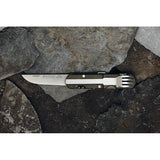 TB Outdoor French Army Camp Knife Green ABS Handle 5.5 Inch Closed With Corkscrew Spoon And Fork by TB Outdoor
