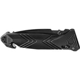 TB Outdoor C.A.C. Utility Axis Lock Black Knife - 5.75in Closed, Nitrox Steel Blade, Glass Breaker, Corkscrew by TB Outdoor