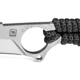 TB Outdoor S-Neck French Army Knife - Full Tang 3in Satin Nitrox Steel Tanto Blade with Paracord Grip by TB Outdoor