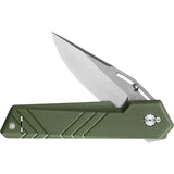 TB Outdoor Unboxer EDC Folder - Satin Nitrox Steel Blade, Green PA6 Handle, 4.25 Inch Closed by TB Outdoor