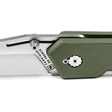 TB Outdoor Unboxer EDC Folder - Satin Nitrox Steel Blade, Green PA6 Handle, 4.25 Inch Closed by TB Outdoor