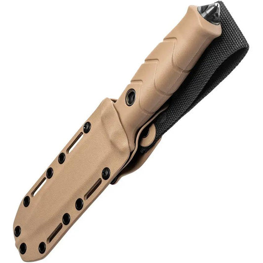 TB Outdoor Vengeur Survival Knife - 5 Inch Nitrox Steel Tanto With Black PVD Coating And Partial Serration by TB Outdoor