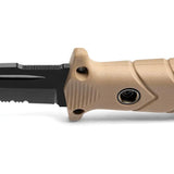 TB Outdoor Vengeur Survival Knife - 5 Inch Nitrox Steel Tanto With Black PVD Coating And Partial Serration by TB Outdoor