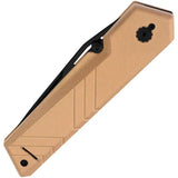 TB Outdoor Unboxer EDC Folder - Nitrox Steel Blade With Coyote Tan Pa6 Handle And Pocket Clip by TB Outdoor