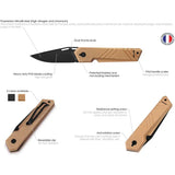 TB Outdoor Unboxer EDC Folder - Nitrox Steel Blade With Coyote Tan Pa6 Handle And Pocket Clip by TB Outdoor