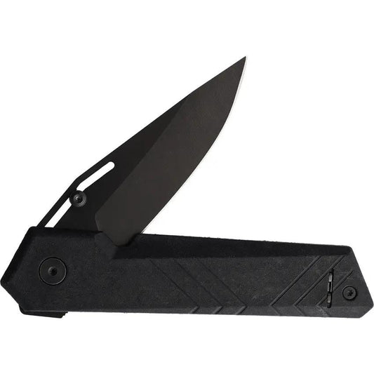 TB Outdoor Unboxer EDC Folder - 3in Black Nitrox Steel Blade, 4.25in Closed, Black Pa6 Handle by TB Outdoor