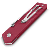 TB Outdoor Unboxer EDC Folder Marine - 3in Satin Nitrox Steel Blade, Red PA6 Handle, Pocket Clip by TB Outdoor