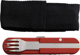 TB Outdoor Bivouac Multi Tool Mar Red - 5.5 Inch Closed With Corkscrew Large And Small Blades Spoon And Fork by TB Outdoor