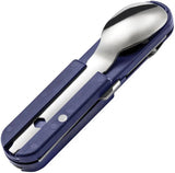 TB Outdoor French Army Camp Knife Blue - 5.5 Inch Closed Multi Tool With Corkscrew Blades Spoon And Fork by TB Outdoor