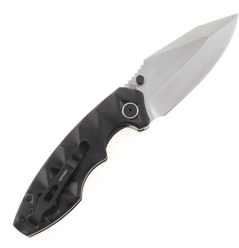 Defcon Linerlock Black TD004F-1 - Satin 14C28N Sandvik Stainless Blade With Black G10 Handle by Defcon