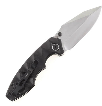 Defcon Linerlock Black TD004F-1 - Satin 14C28N Sandvik Stainless Blade With Black G10 Handle by Defcon