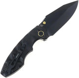 Defcon Linerlock Knife Black Gold TD004F-2 - 3.25-Inch Black Coated 14C28N Sandvik Stainless Blade With Gold Accents by Defcon