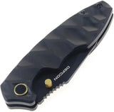 Defcon Linerlock Knife Black Gold TD004F-2 - 3.25-Inch Black Coated 14C28N Sandvik Stainless Blade With Gold Accents by Defcon