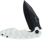 Defcon Linerlock Jade TD004F-4 - Jade G10 Handle, Black 14C28N Sandvik Blade, Thumb Stud, Pocket Clip by Defcon