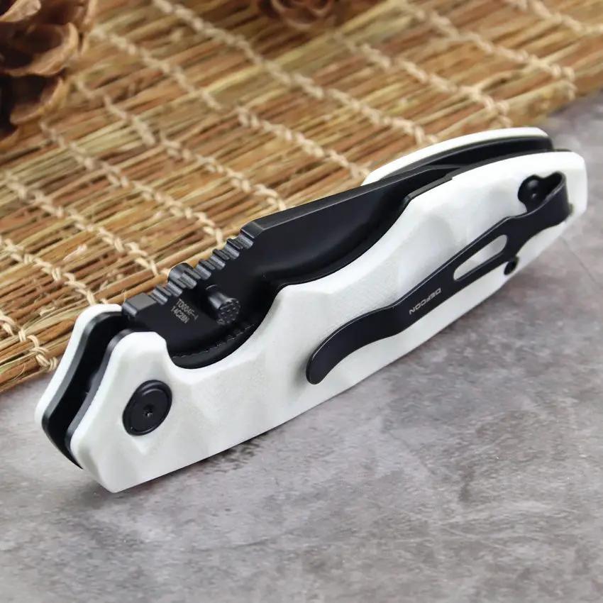 Defcon Linerlock Jade TD004F-4 - Jade G10 Handle, Black 14C28N Sandvik Blade, Thumb Stud, Pocket Clip by Defcon