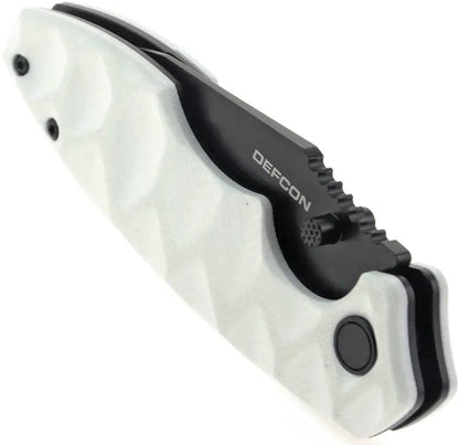 Defcon Linerlock Jade TD004F-4 - Jade G10 Handle, Black 14C28N Sandvik Blade, Thumb Stud, Pocket Clip by Defcon