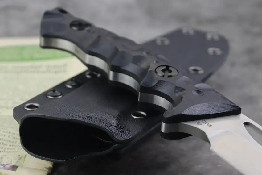Defcon Tactical Fixed Blade TD008 - Satin D2 Steel 6.25in Blade, Full Tang, Black G10 Handle, Kydex Belt Sheath by Defcon