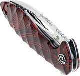 Defcon Tactical Linerlock Red TD009FRD - Satin Finish 14C28N Sandvik Blade With Extended Tang G10 Handle by Defcon