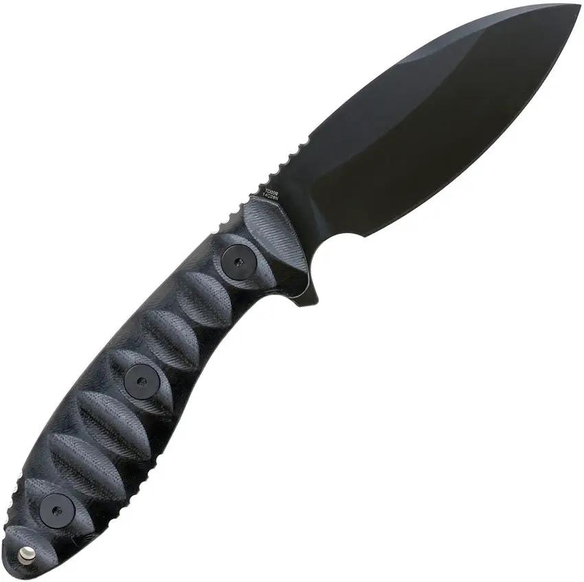 Defcon Tactical Fixed Blade TD009 - Black Coated 14C28N Sandvik Stainless Steel Blade Full Tang by Defcon