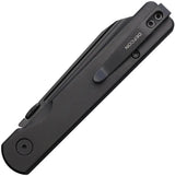 Defcon Operator Button Lock Black TD013BK - Reverse Tanto Blade 14C28N Stainless With Thumb Disk Clip by Defcon