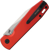 Defcon Tier 1 Button Lock Red - Satin 14C28N Sandvik Stainless Sheepsfoot Blade With Aluminum Handle by Defcon