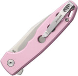Defcon Ghost Button Lock Pink TD016PK - Pink Aluminum Handle Satin 14C28N Sandvik Blade For Everyday Carry by Defcon