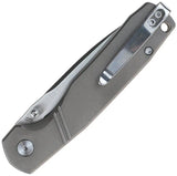 Defcon Delta Button Lock Gray TD017GY - 3 Inch Satin 14C28N Recurve Blade And Aluminum Handle by Defcon