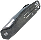 Defcon Warhawk Button Lock - Black Micarta And G10 Handle, 3.0 Inch 14C28N Stainless Sheepsfoot Knife by Defcon