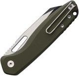 Defcon Warhawk Button Lock OD Mic TD020OD - Olive Drab Micarta Handle, 3 Inch Two-Tone 14C28N Blade by Defcon