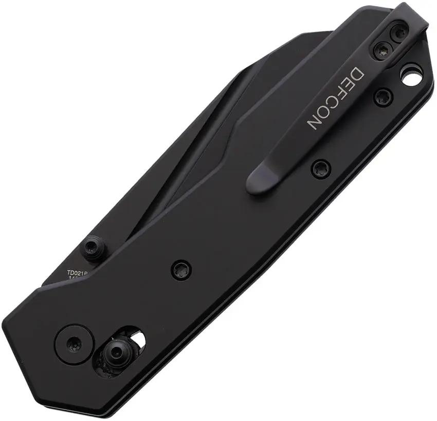 Defcon Axis Lock Knife TD021BK - Black Anodized Aluminum Handle With 14C28N Sandvik Reverse Tanto Blade by Defcon