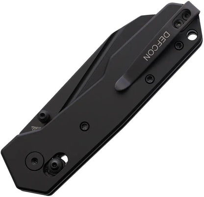 Defcon Axis Lock Knife TD021BK - Black Anodized Aluminum Handle With 14C28N Sandvik Reverse Tanto Blade by Defcon