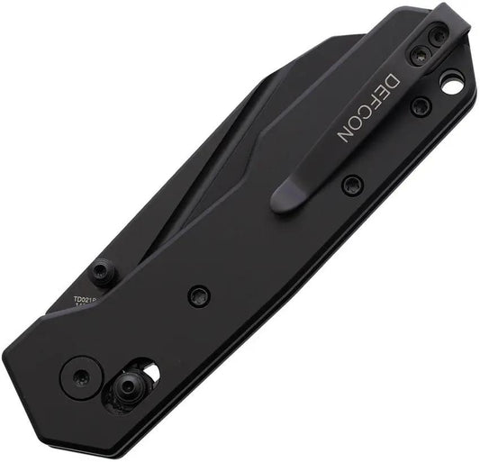 Defcon Axis Lock Knife TD021BK - Black Anodized Aluminum Handle With 14C28N Sandvik Reverse Tanto Blade by Defcon