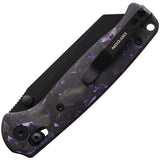 Defcon Artifact Axis Lock Purple Carbon Fiber Folding Knife - 3.25 Inch 14C28N Sandvik Stainless Sheepsfoot Blade by Defcon