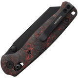 Defcon Artifact Axis Lock Knife - Red Carbon Fiber Handle 14C28N Sandvik Stainless Sheepsfoot Blade 3.25 Inch by Defcon