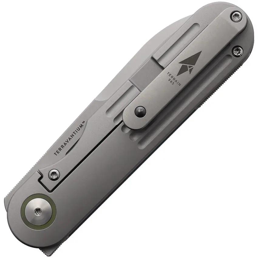 Terrain 365 Narwhal Framelock Gray - Terravantium Dendritic Cobalt Blade With All Titanium Hardware by Terrain 365