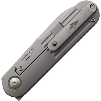 Terrain 365 Narwhal Framelock OD Micarta 101404 - Terravantium Dendritic Cobalt Blade With Green Canvas Micarta Handle by Terrain 365