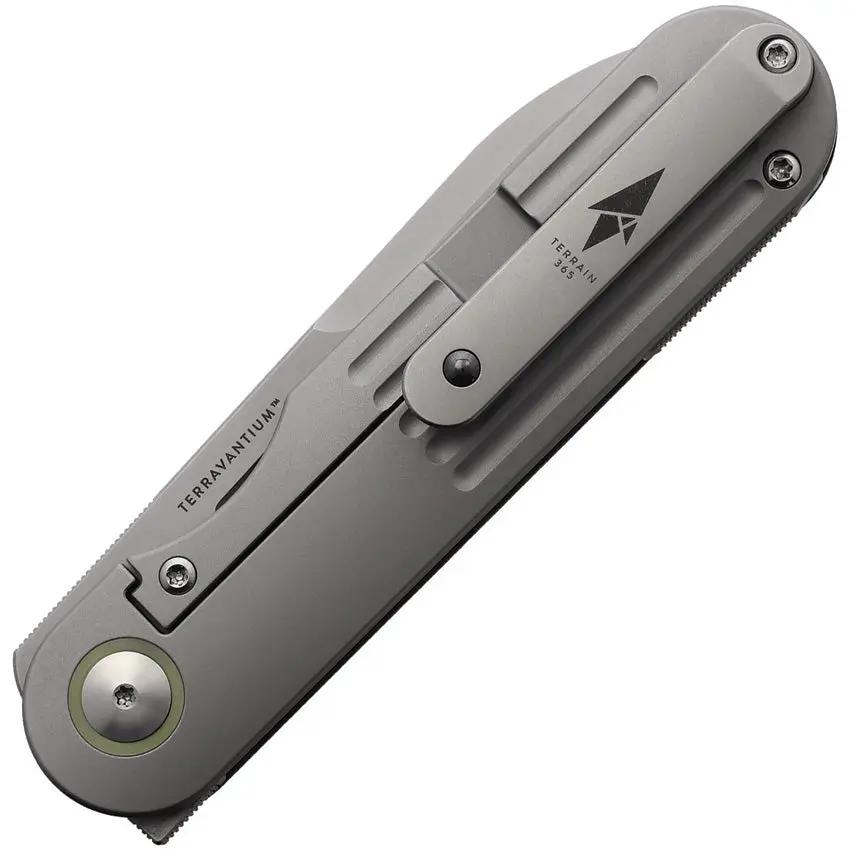 Terrain 365 Narwhal Framelock Dark Matter - 3.5in Spear Point Blade Dark Matter Carbon Fiber Gray Titanium Handle by Terrain 365