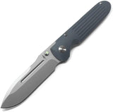 Terrain 365 Invictus AT Framelock Gray - Terravantium Dendritic Cobalt Blade With GITD Thumb Stud by Terrain 365