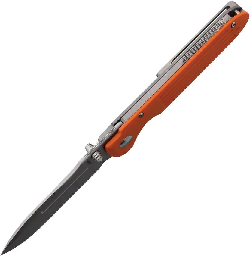 Terrain 365 Invictus ATSP Framelock G10 - Terravantium Dendritic Cobalt Blade With Orange G10 Handle by Terrain 365