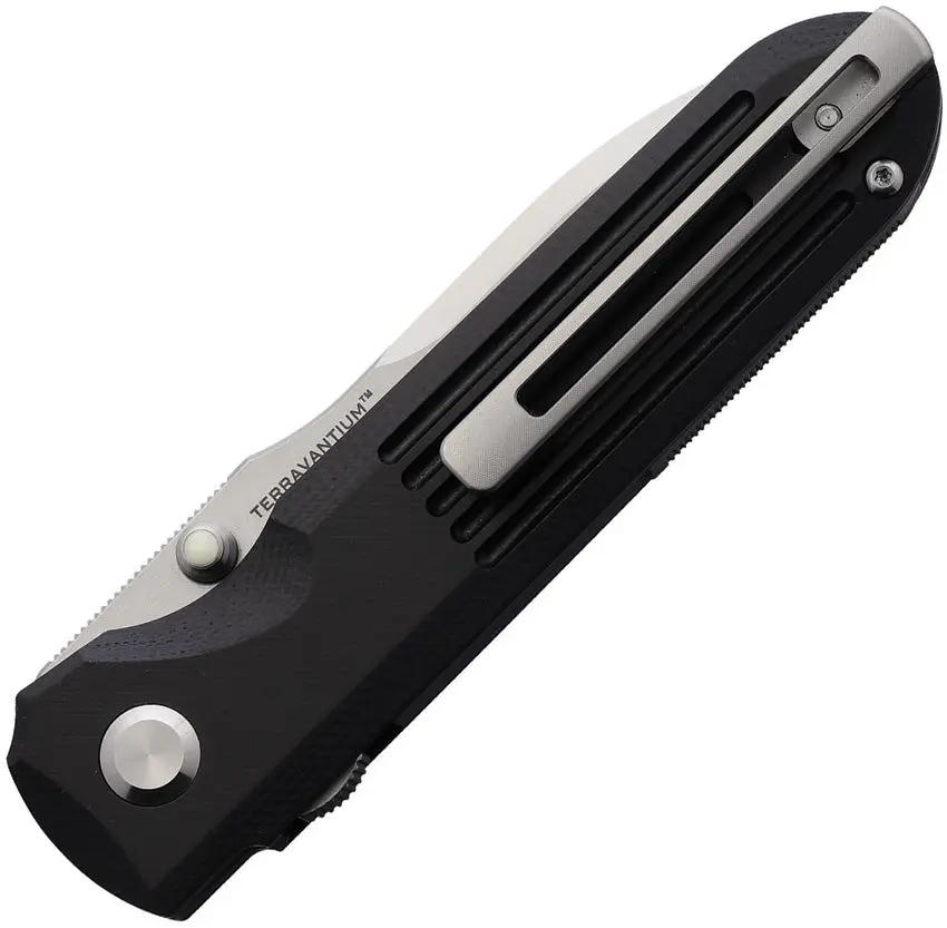 Terrain 365 Invictus Top Linerlock - Terravantium Dendritic Cobalt Blade 3.38 Inch With Black G10 Handle And Pocket Clip by Terrain 365