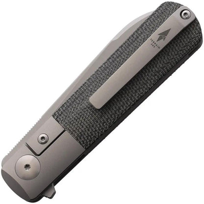 Terrain 365 Otter Flip ATB Framelock Blk 10713 - Terravantium Dendritic Cobalt Blade, Gray Titanium Handle by Terrain 365